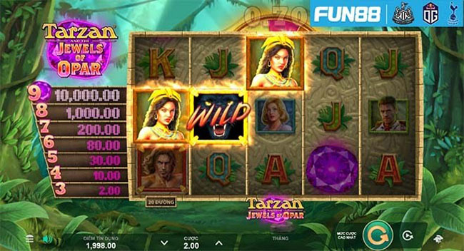 Khám phá cách chơi Tarzan And The Jewel Of Opar Slot tại Fun88