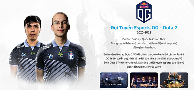 Thông tin hợp tác giữa Esports OG và Fun88